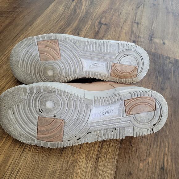 Women's 8.5 Nike Air Force 1 Pixel Particle Beige Pink Platform Sneakers Shoes - Picture 10 of 11